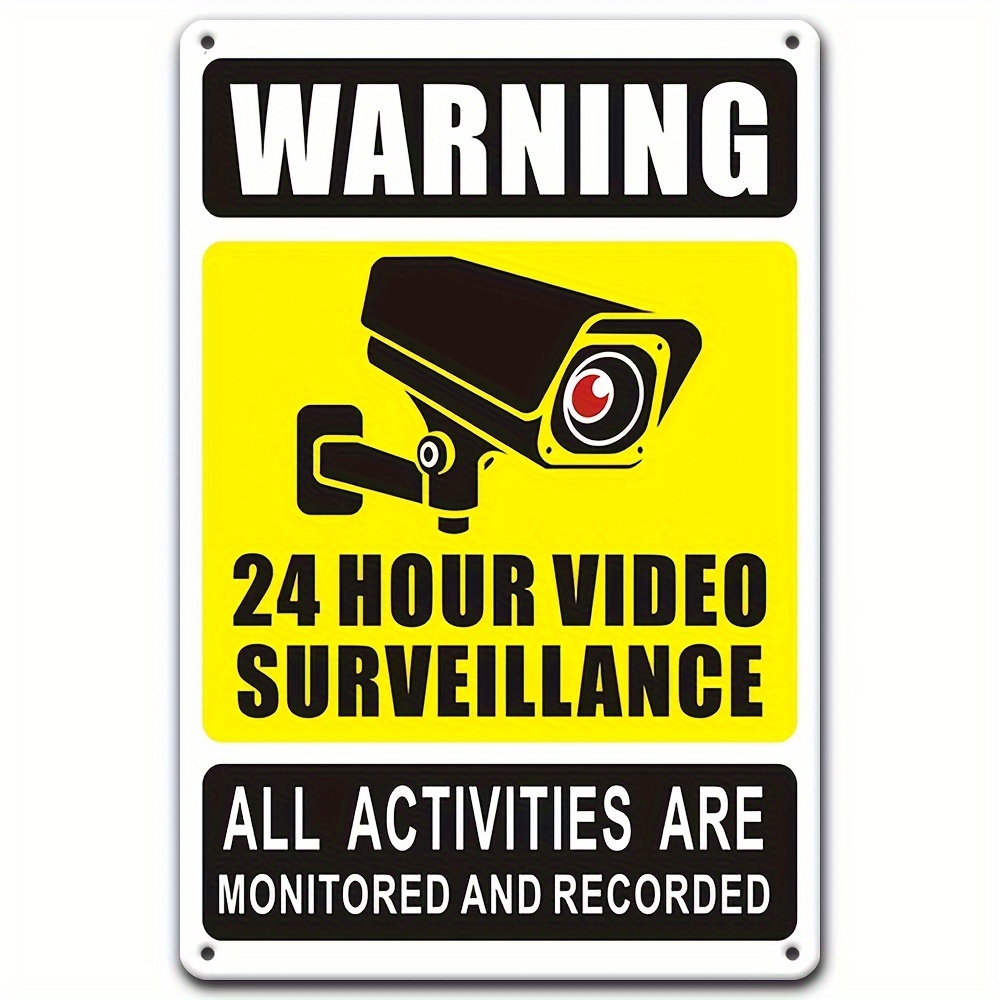 Photography Outdoor - 24/7 Videoüberwachungs-Warnschild – robustes Eisenmetall mit