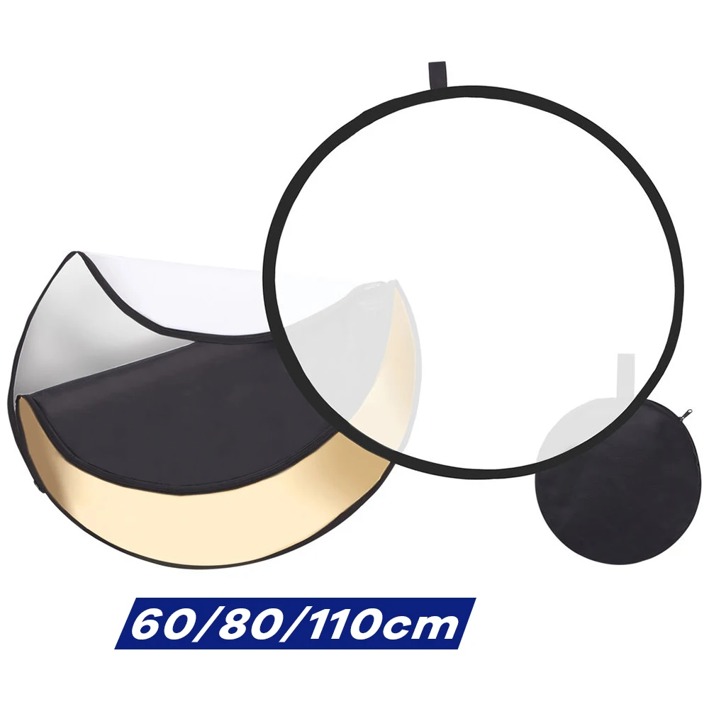 Reflector 5 In 1 - 60/80/110 cm 5-in-1 zusammenklappbare kreisförmige Reflektorscheibe,
