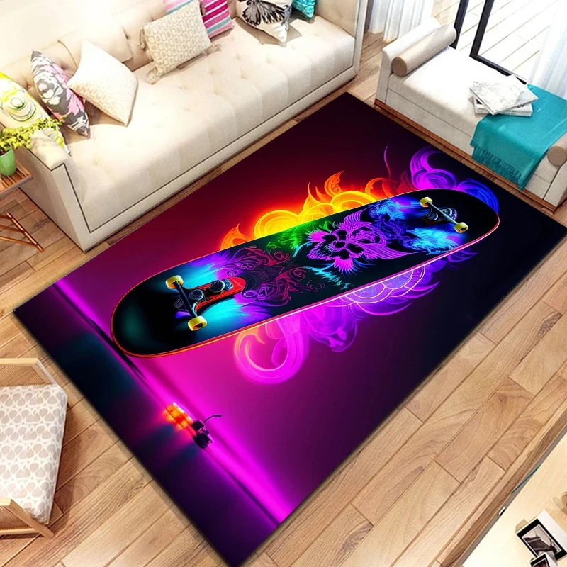 Bunter Teppich mit Skateboard- – Photography Yoga Bewertung und Preis
